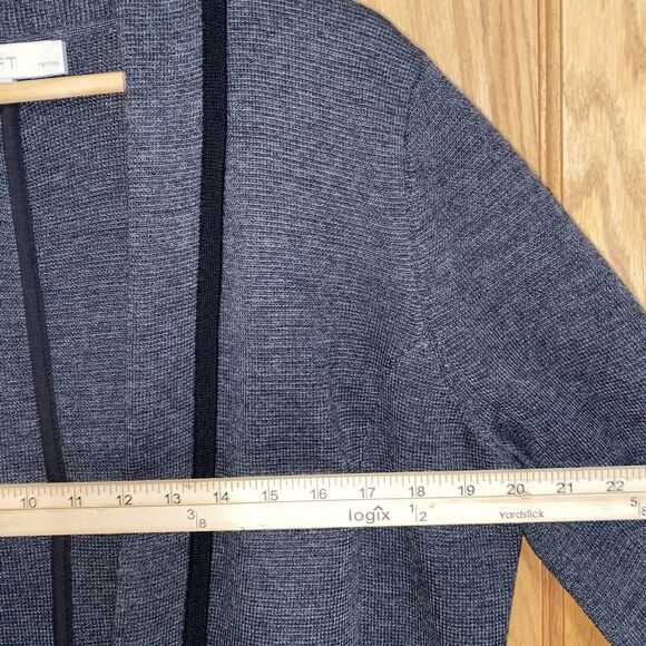 ANN TAYLOR Loft 48% Wool Black Classic Large Petite Blazer Clasp Work Attire - Picture 7 of 7